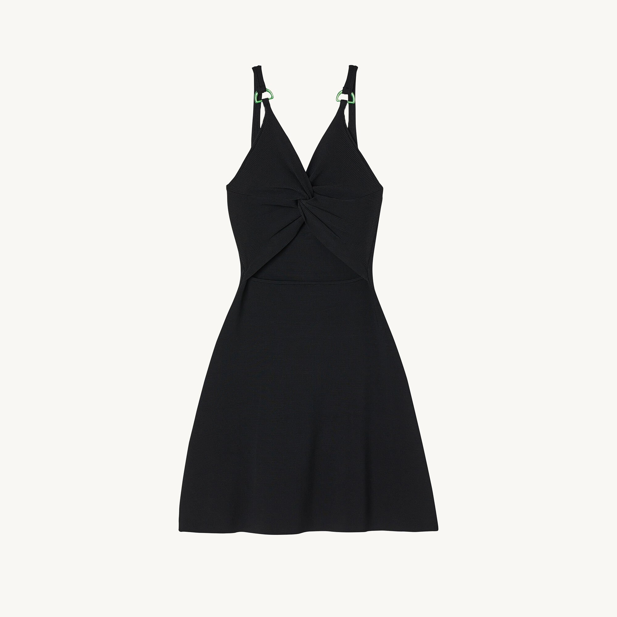 Dress with woven neckline