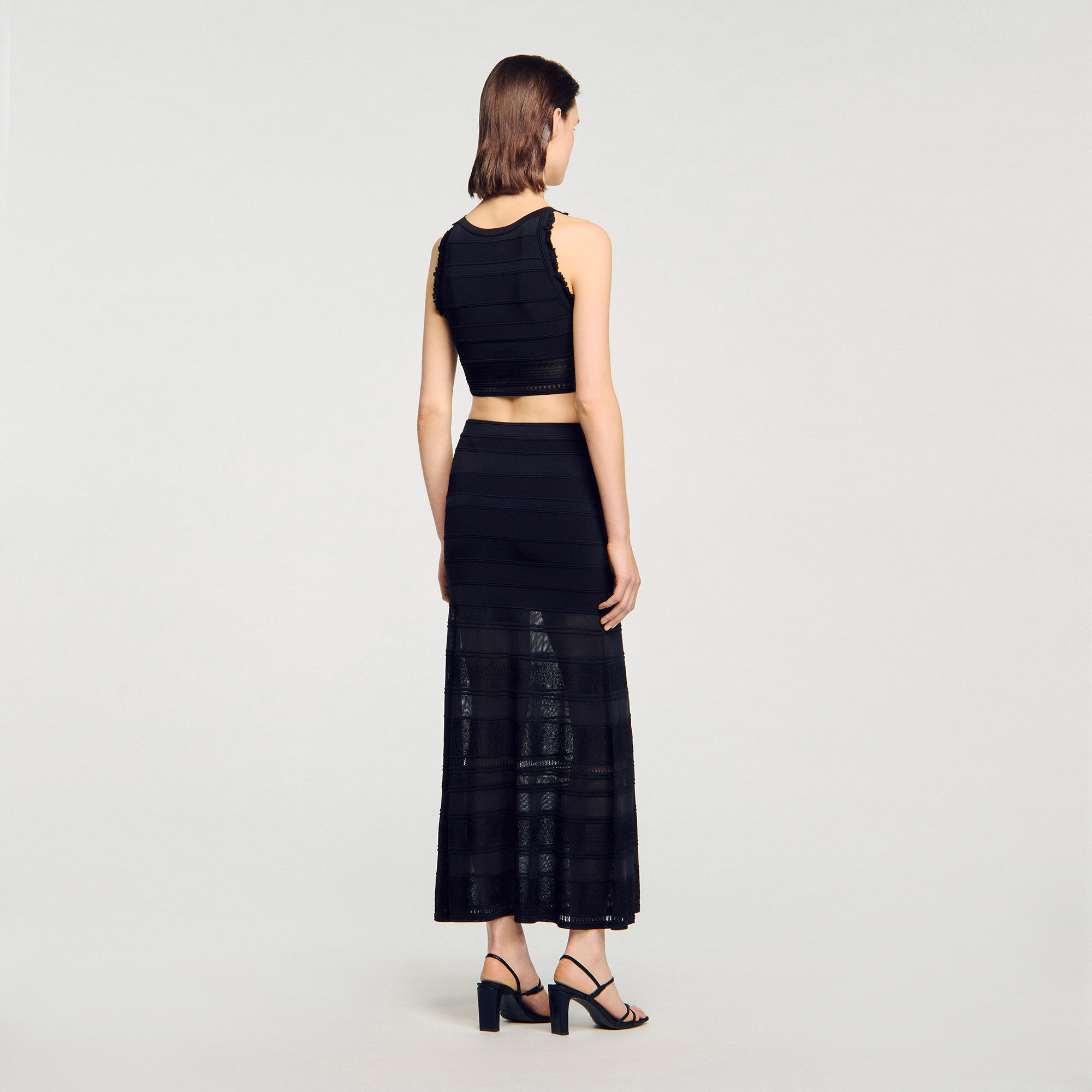Long decorative knit skirt
