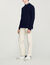 Zip-up cardigan with a striped collar