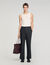 Wide-leg boucl&eacute; wool trousers