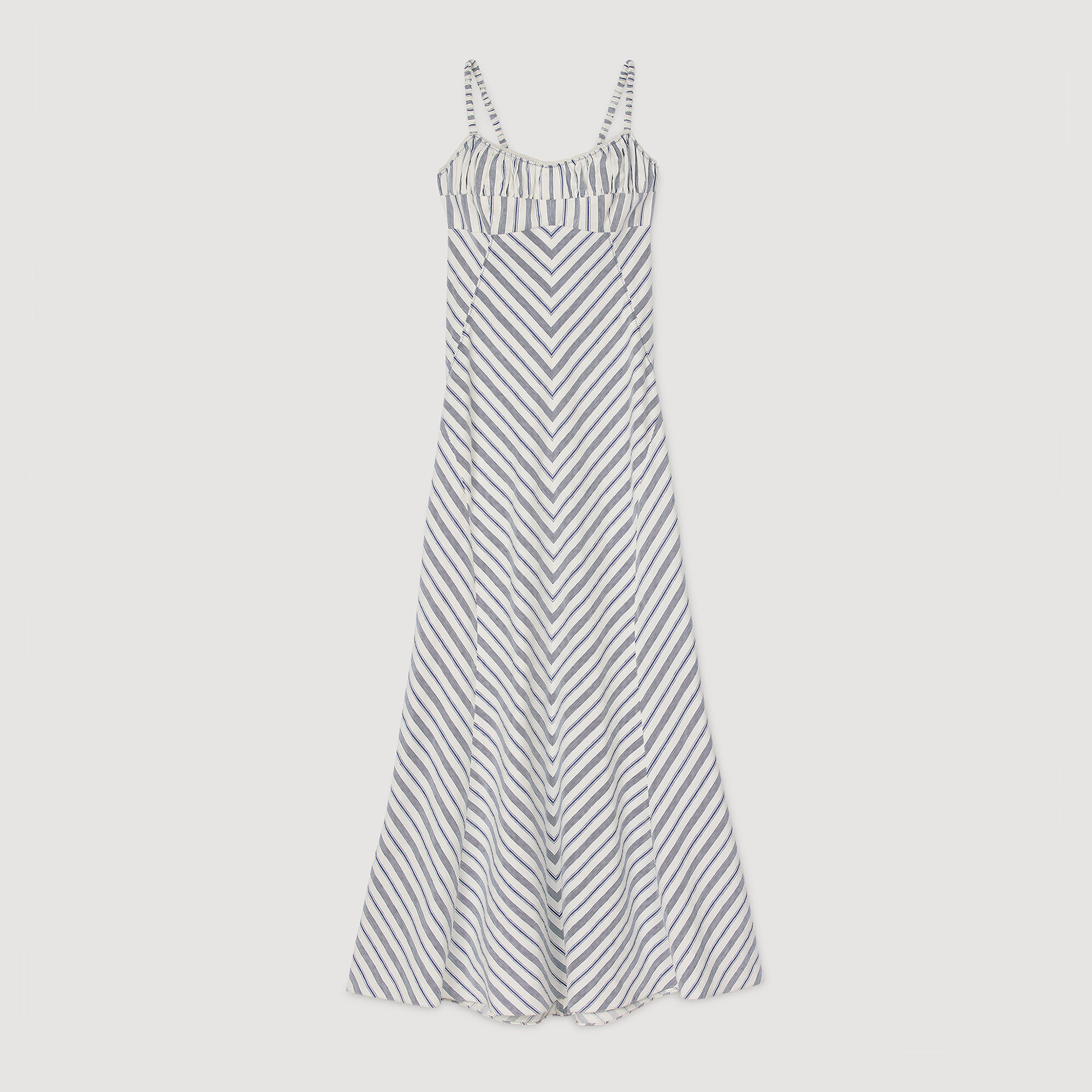 Stripy maxi dress with straps