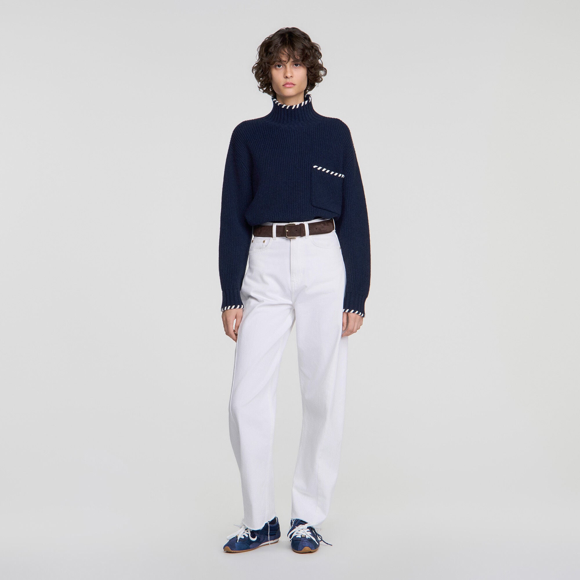 Wool jumper with braided details - Women | Sandro