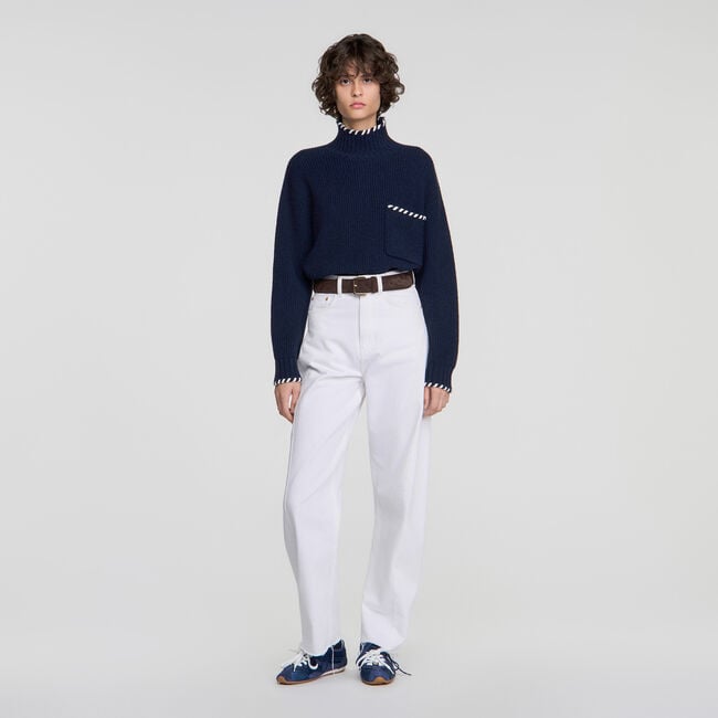 Wool jumper with braided details - Women | Sandro