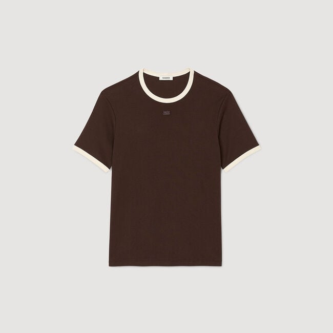 Two-tone patch T-shirt