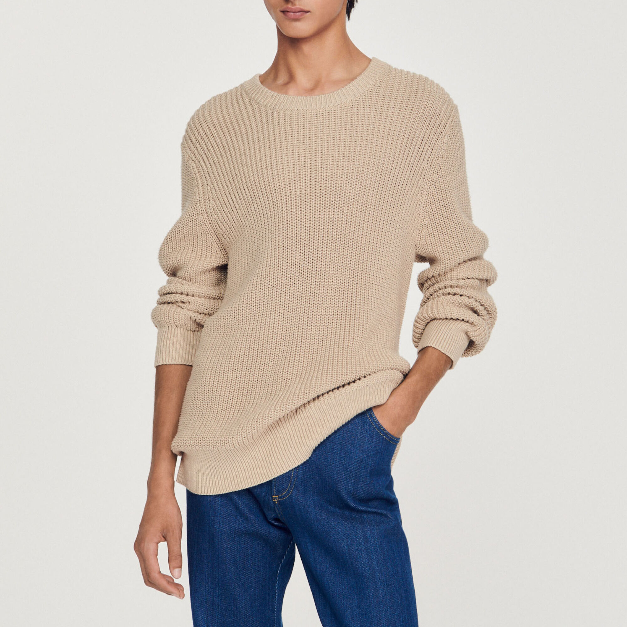 Cotton and silk sweater