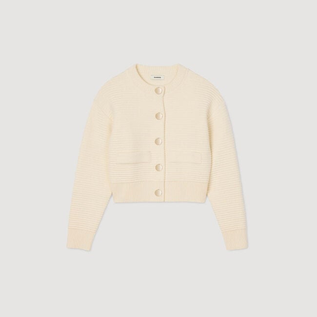 Textured knit cardigan