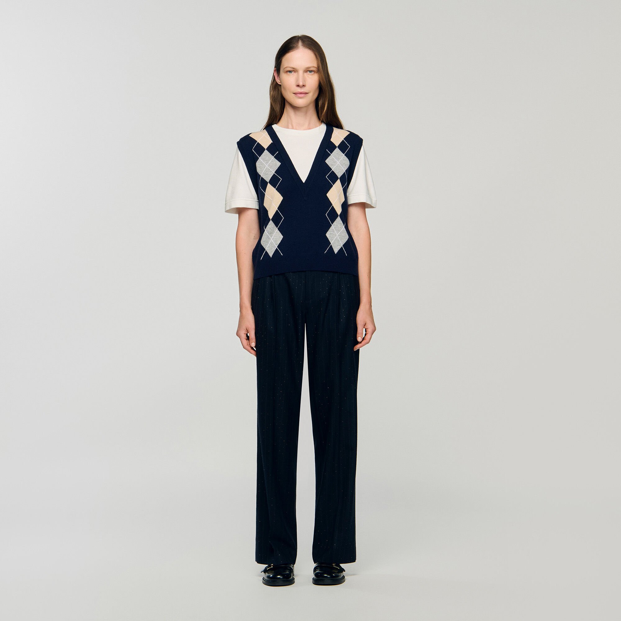 Argyle layered effect jumper