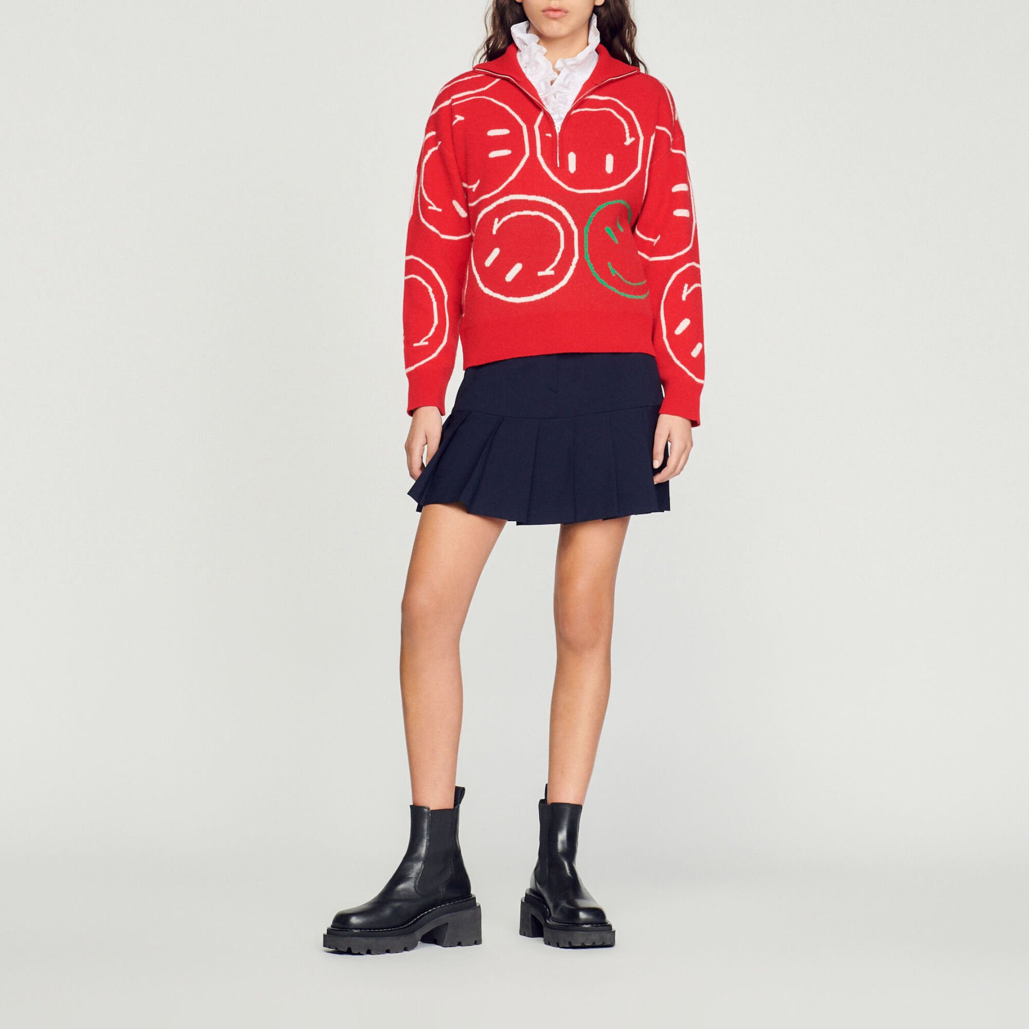 Smiley© trucker-style sweater