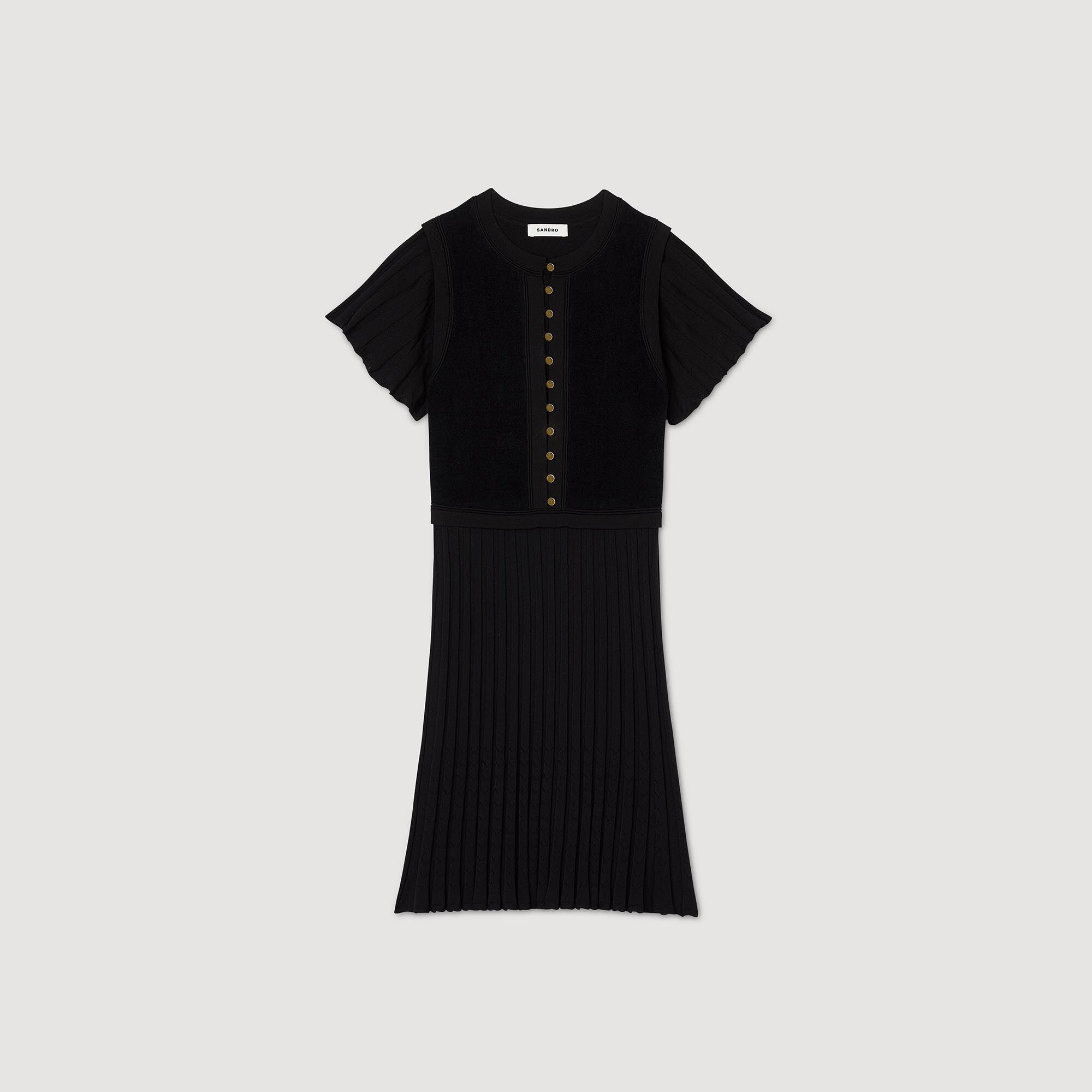 Pleated knit dress
