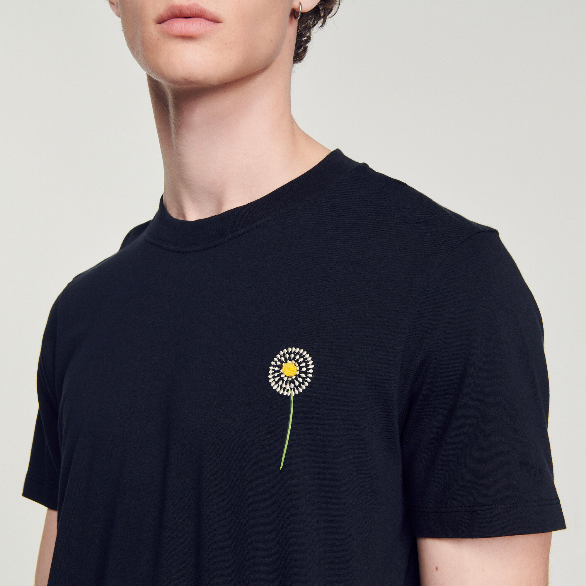 Cotton T-shirt with Dandelion embroidery