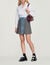 Short tweed and denim skirt