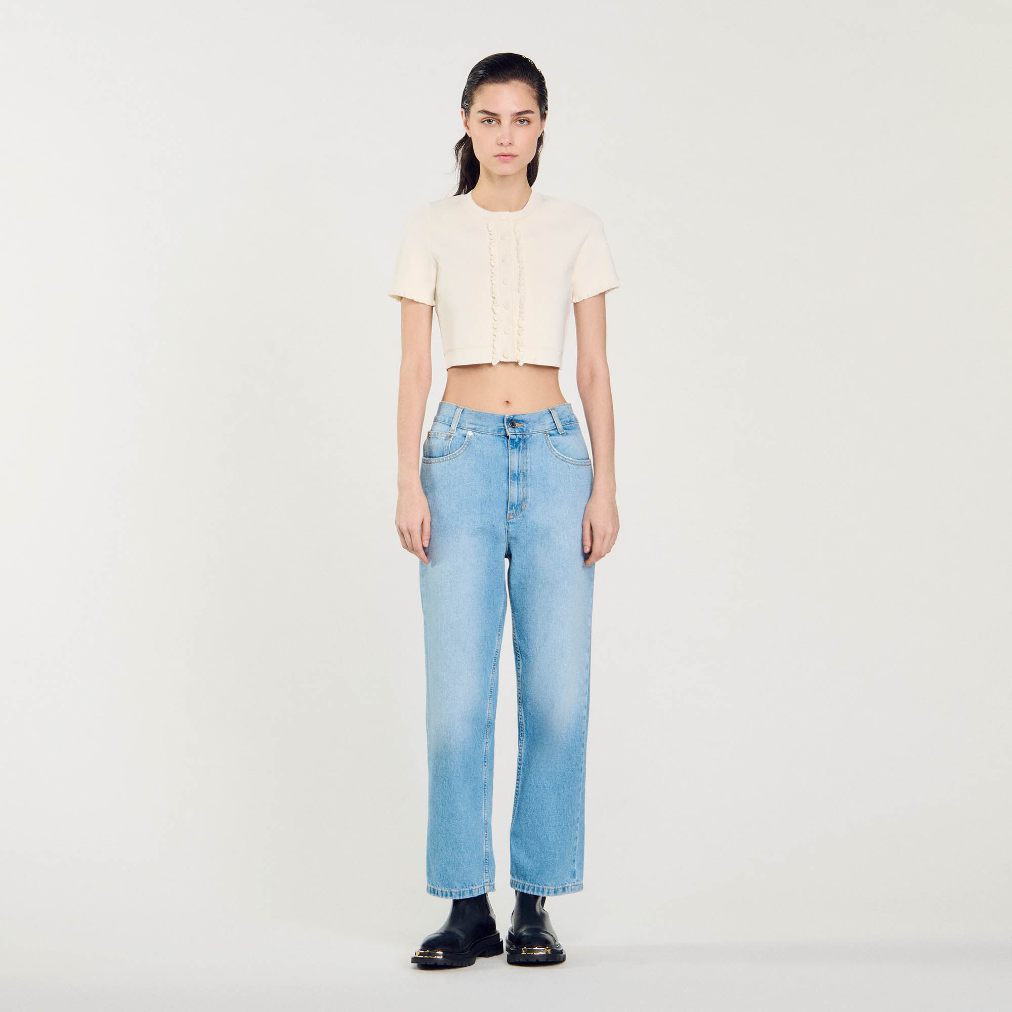 Low rise straight leg jeans