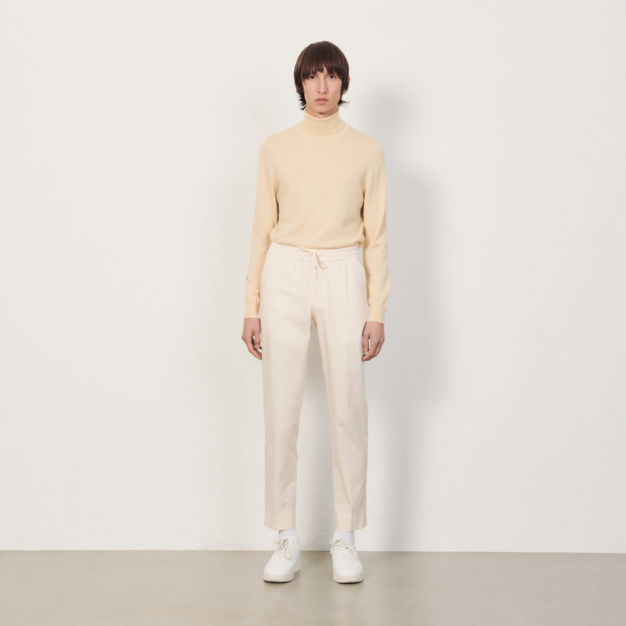 Cotton carrot-fit trousers