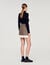 Short skirt with frill and belt