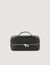 Toilet bag in grained fabric