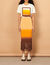 Midi skirt with tie-dye fringing