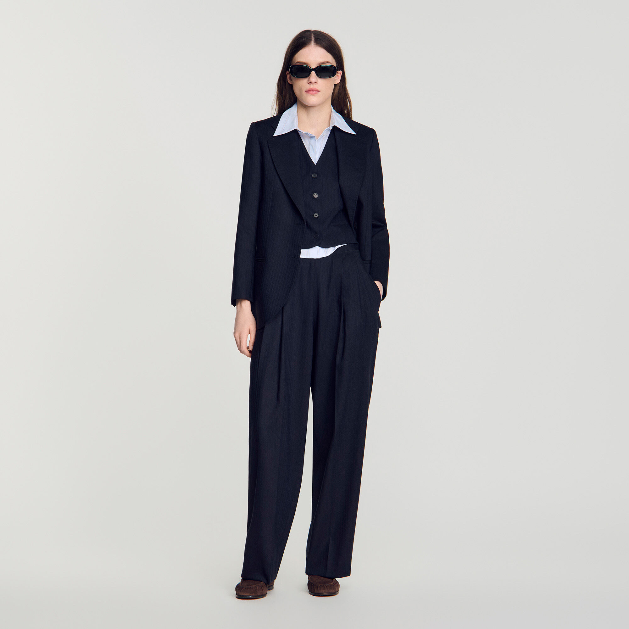 Striped wool trousers
