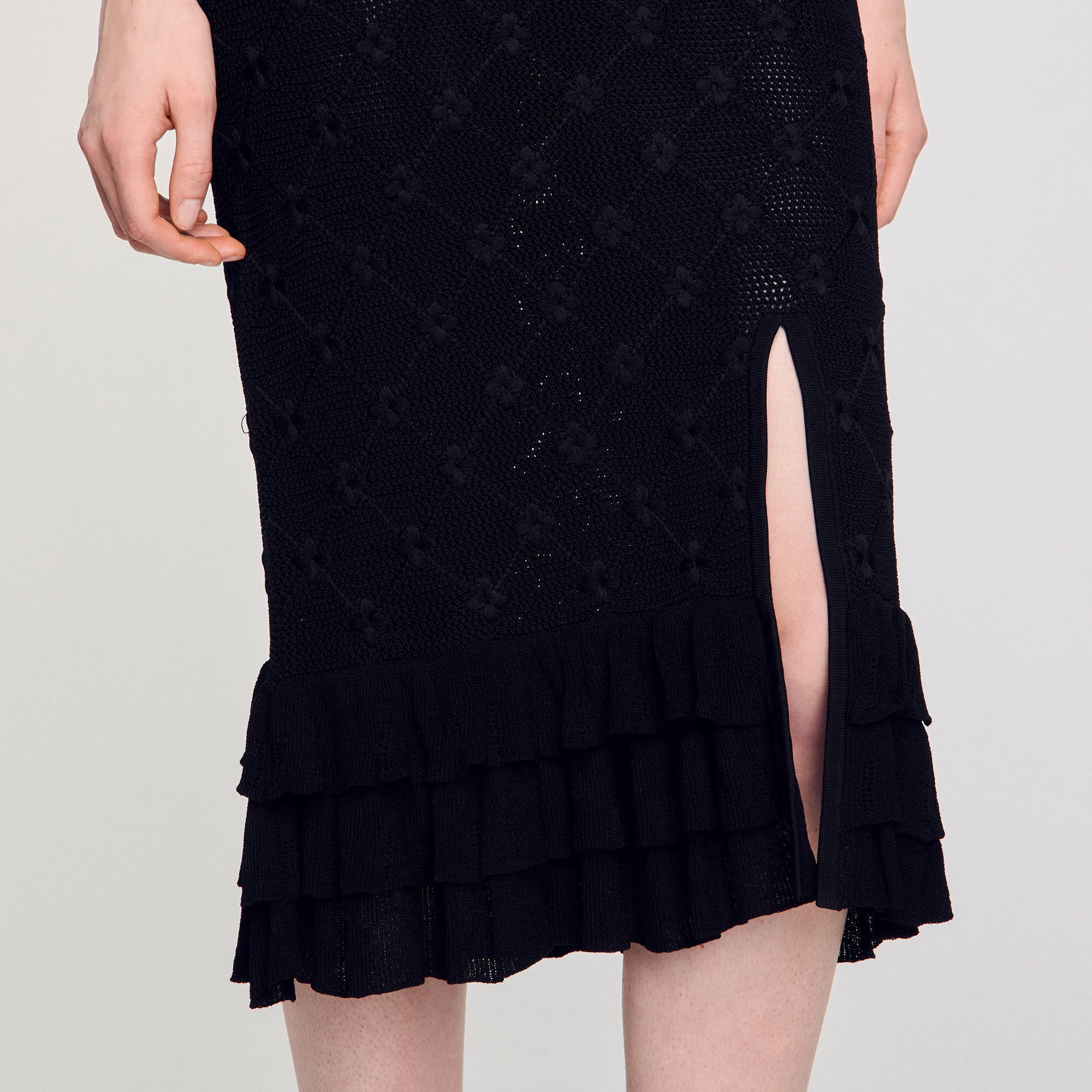 Knit midi skirt