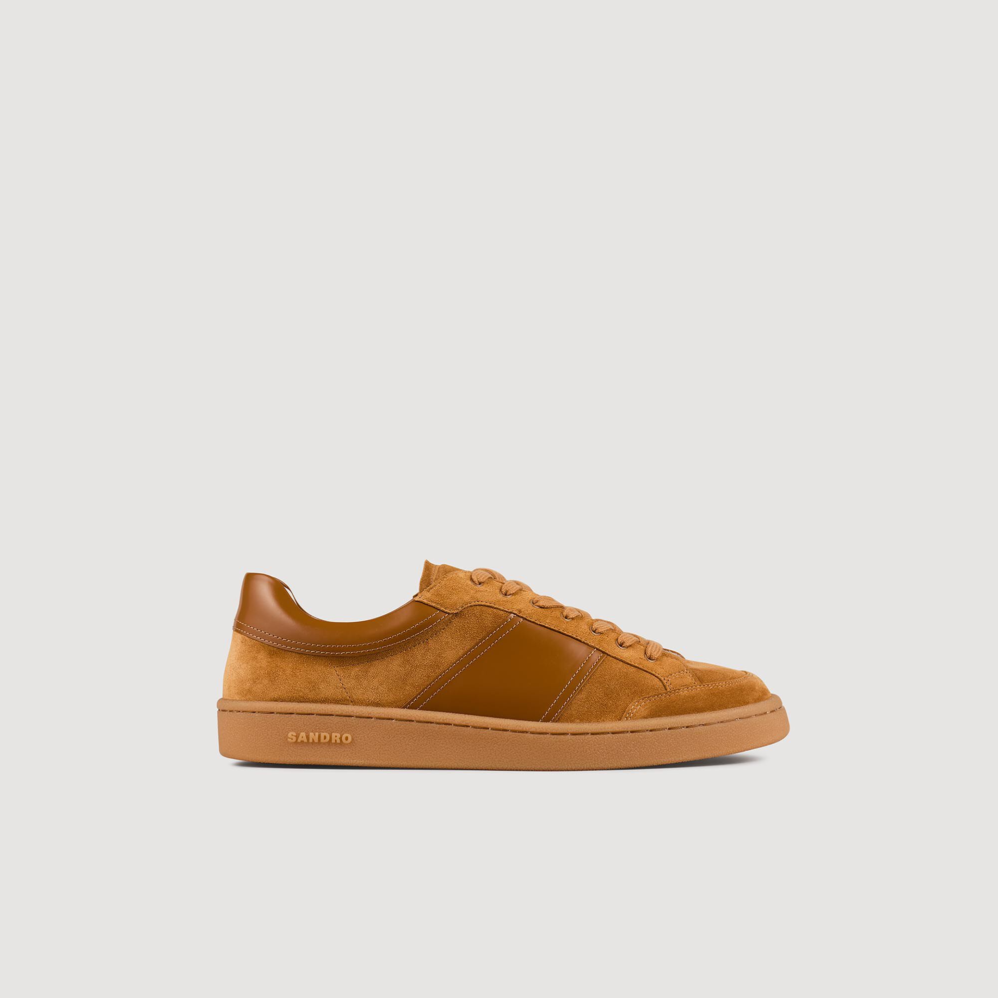 Suede trainers white beige for Men Sandro Paris