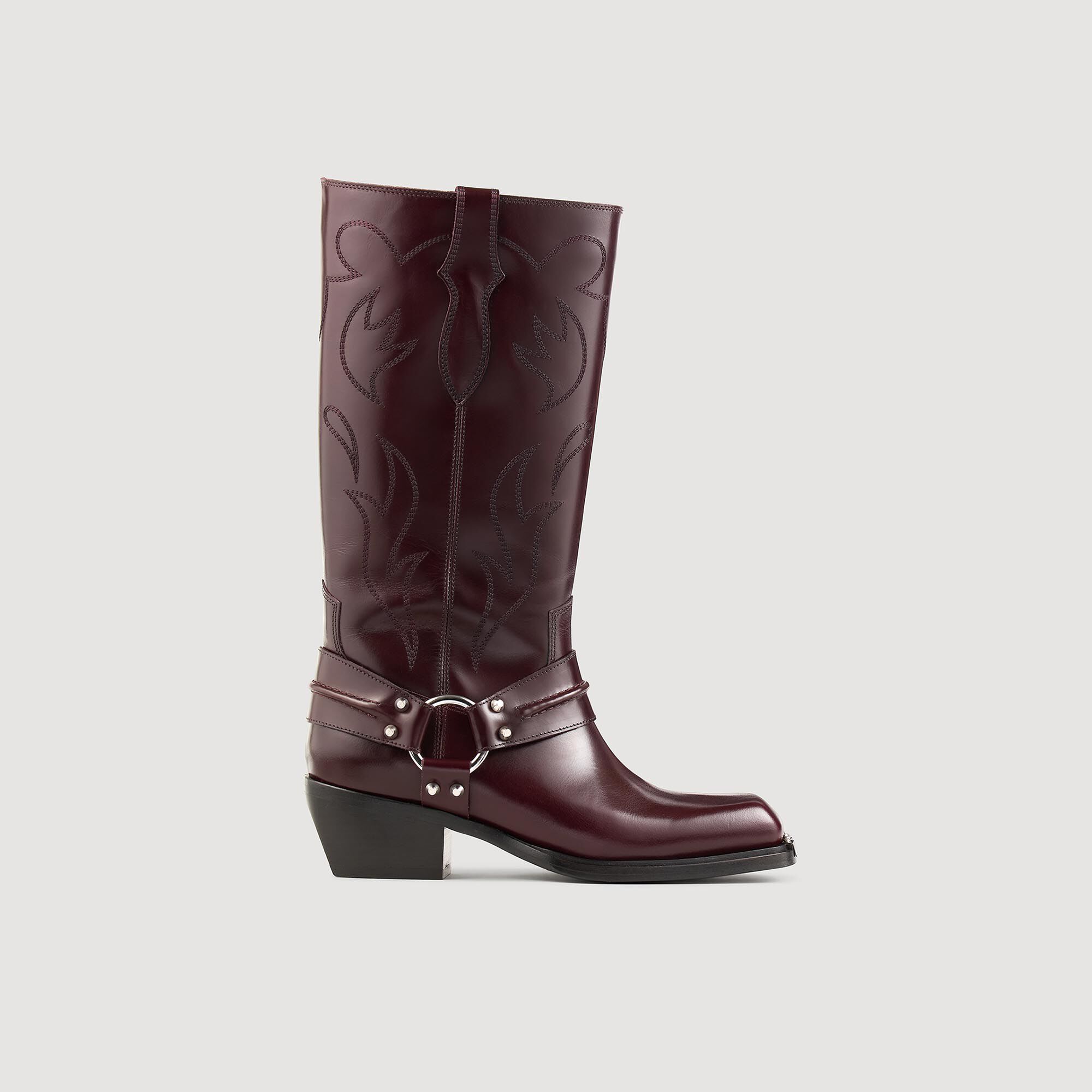 Tall boots with square toes