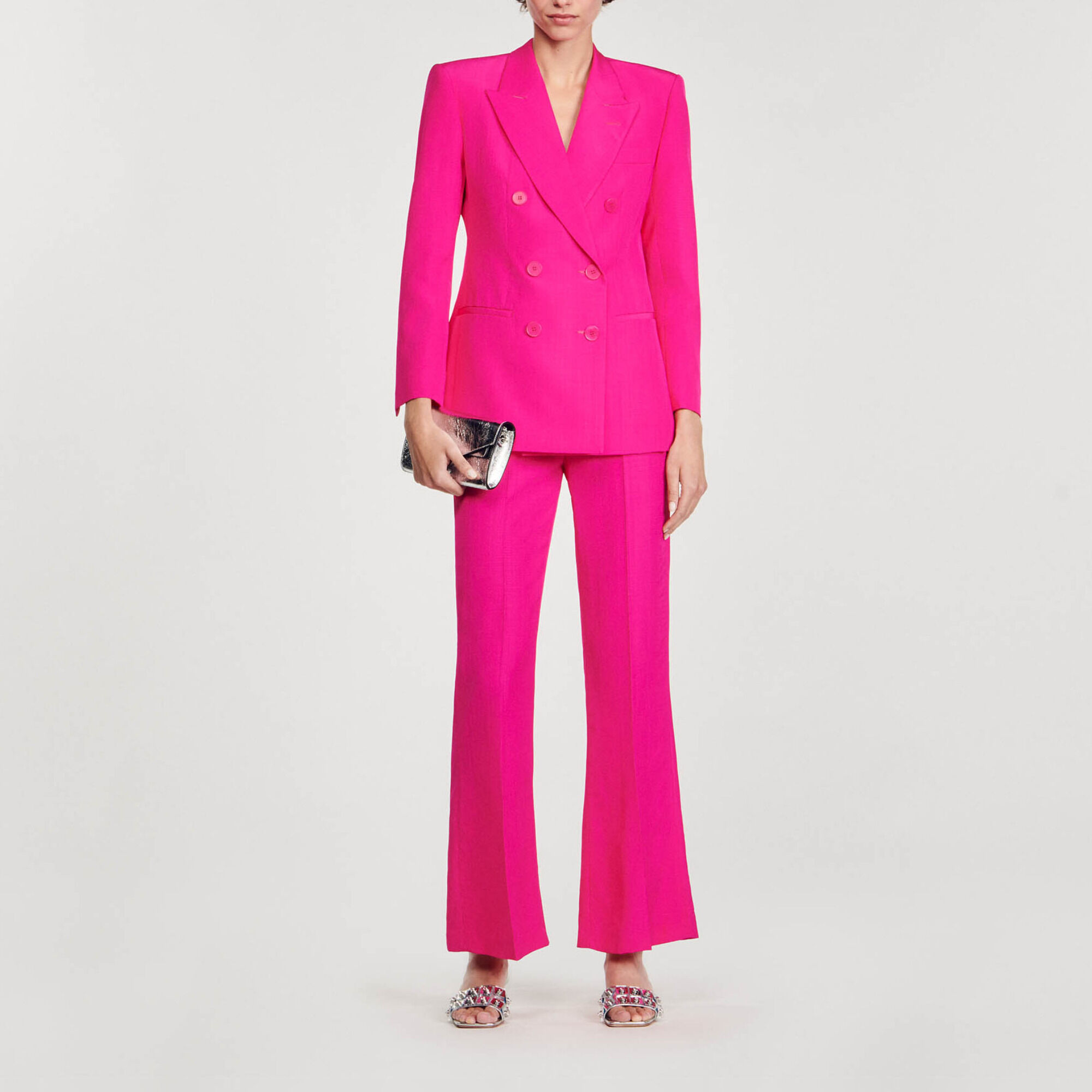 Double breasted jacket pink For Women Sandro Paris