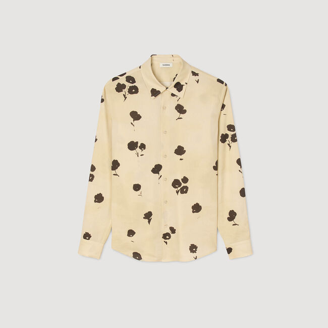 Floral print linen shirt
