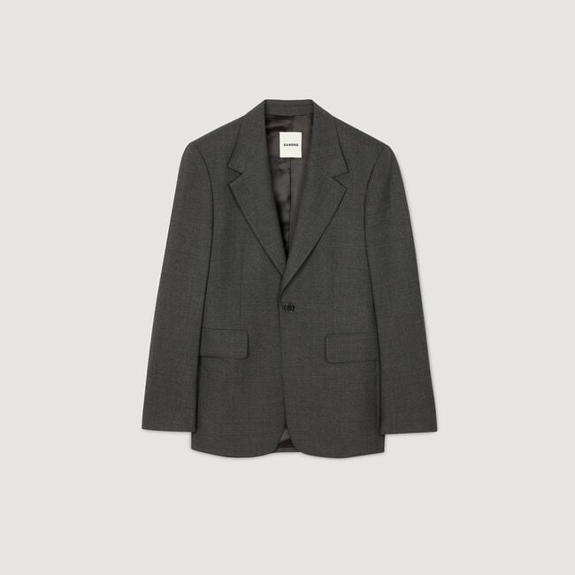 Wide wool suit jacket