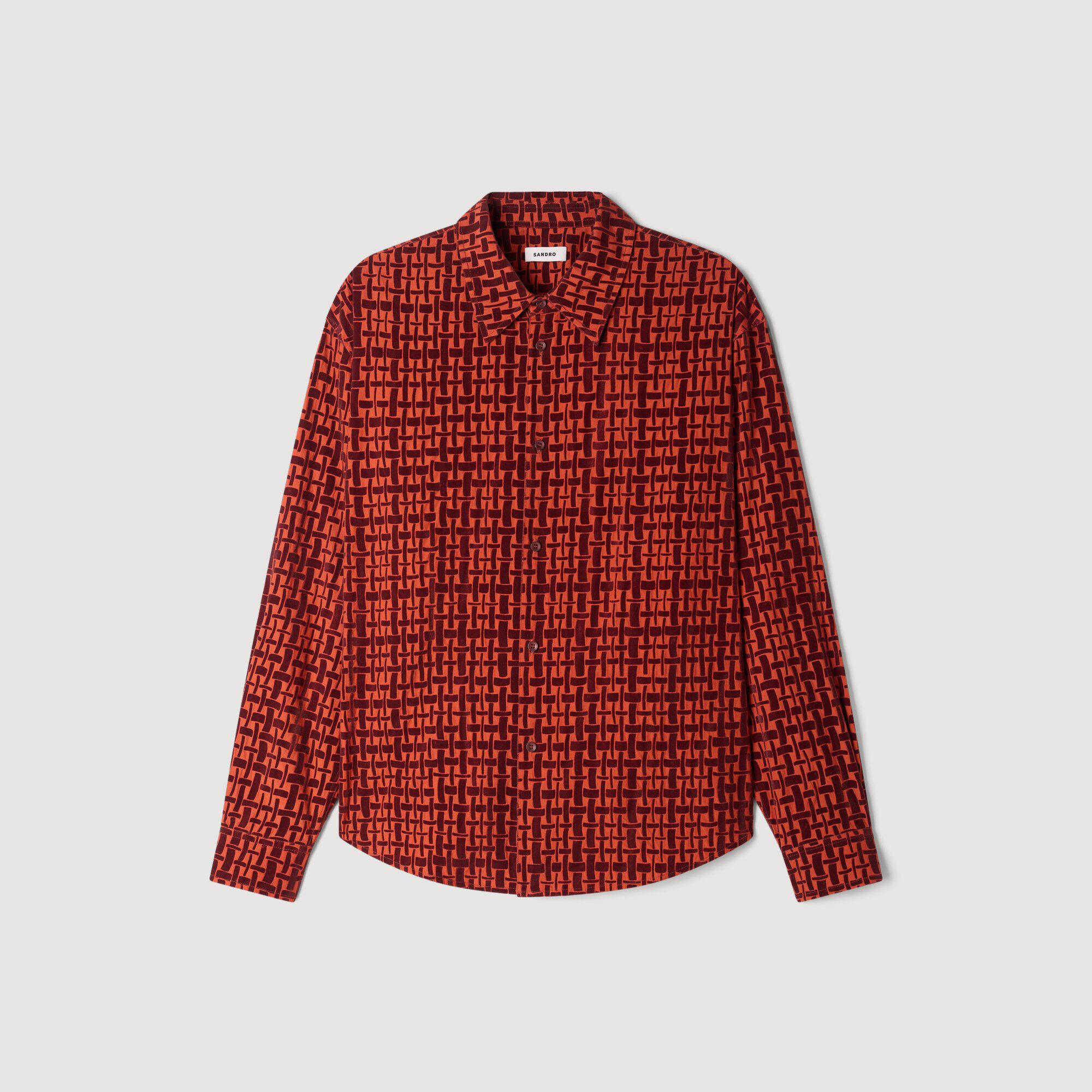Shirt with velvet flocking - Men | Sandro