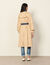 Mixed-material trench coat