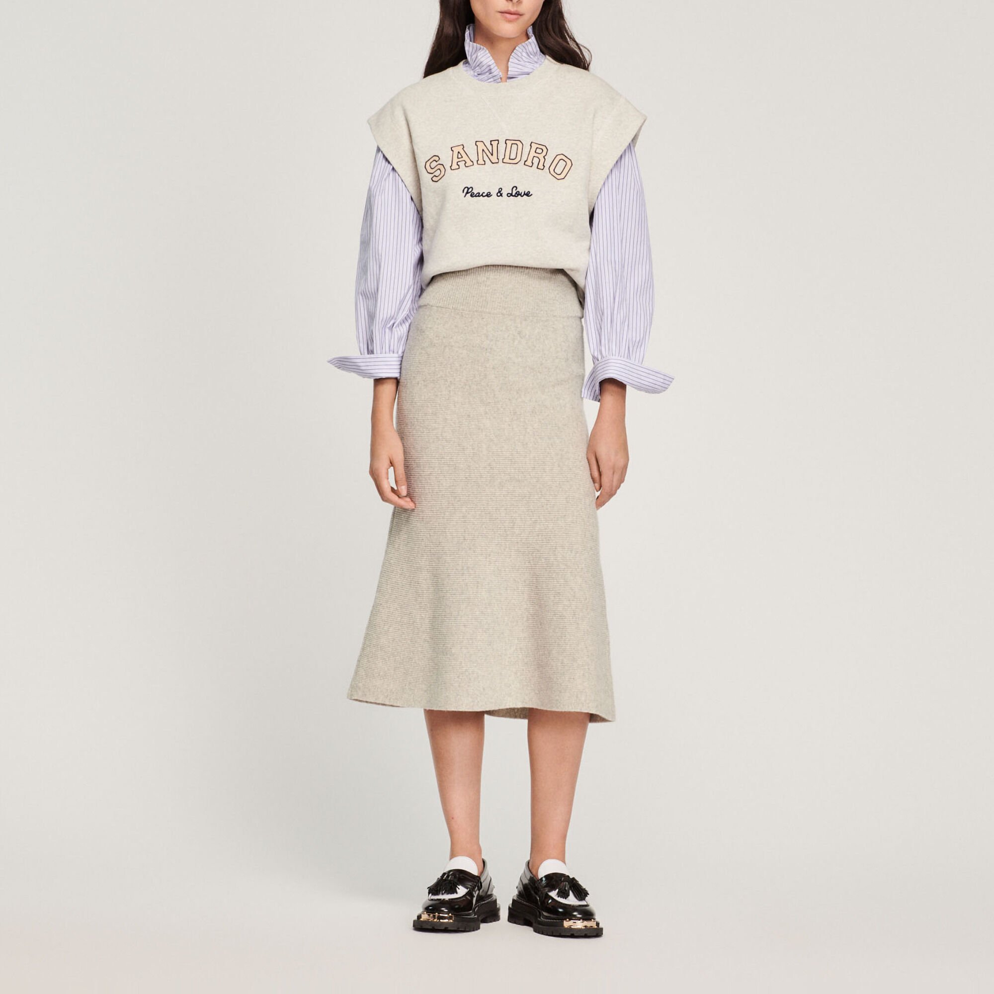 Long flared skirt