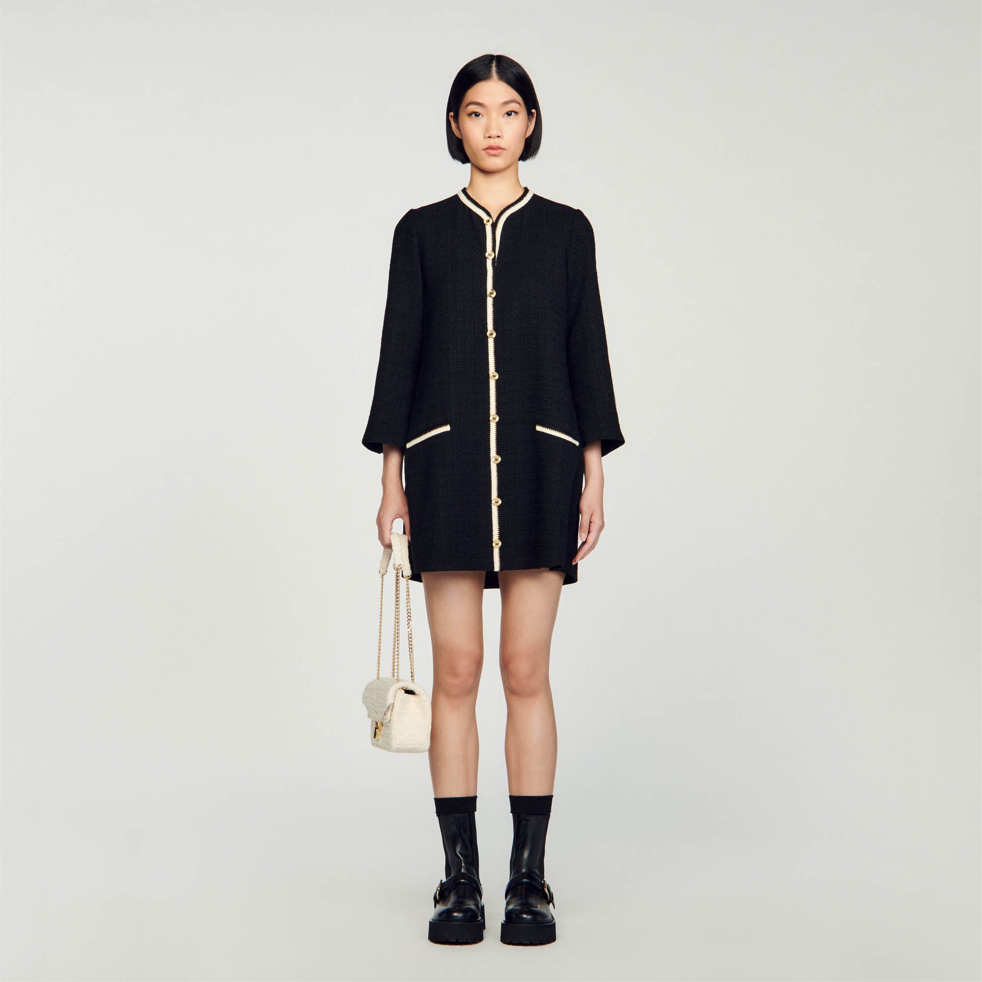 Sandro black knit dress top