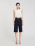 Pleated rhinestone neck crop top