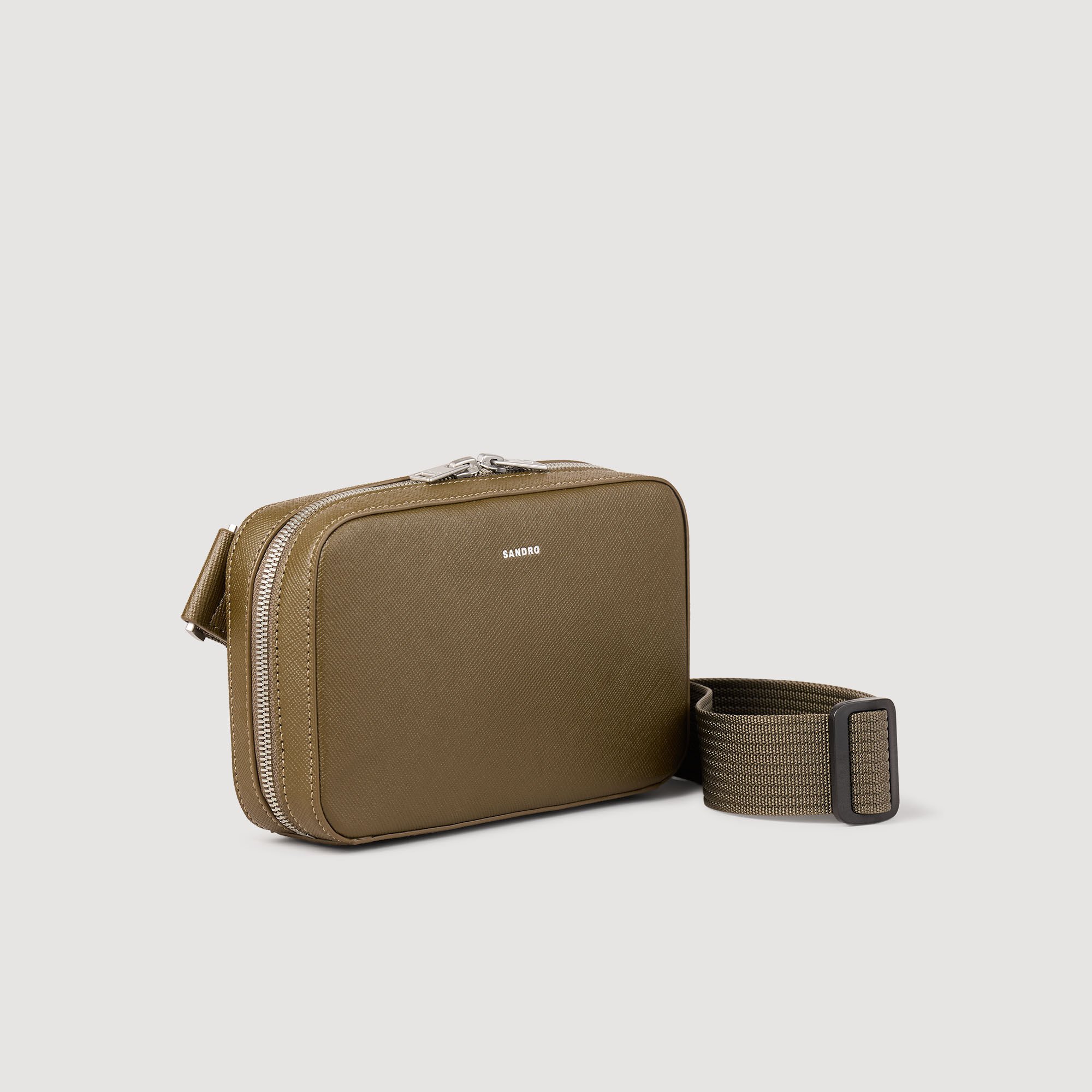 Small reconstitued leather bag