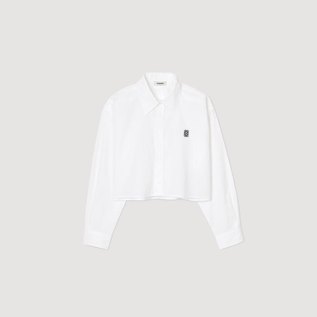 Cropped poplin shirt