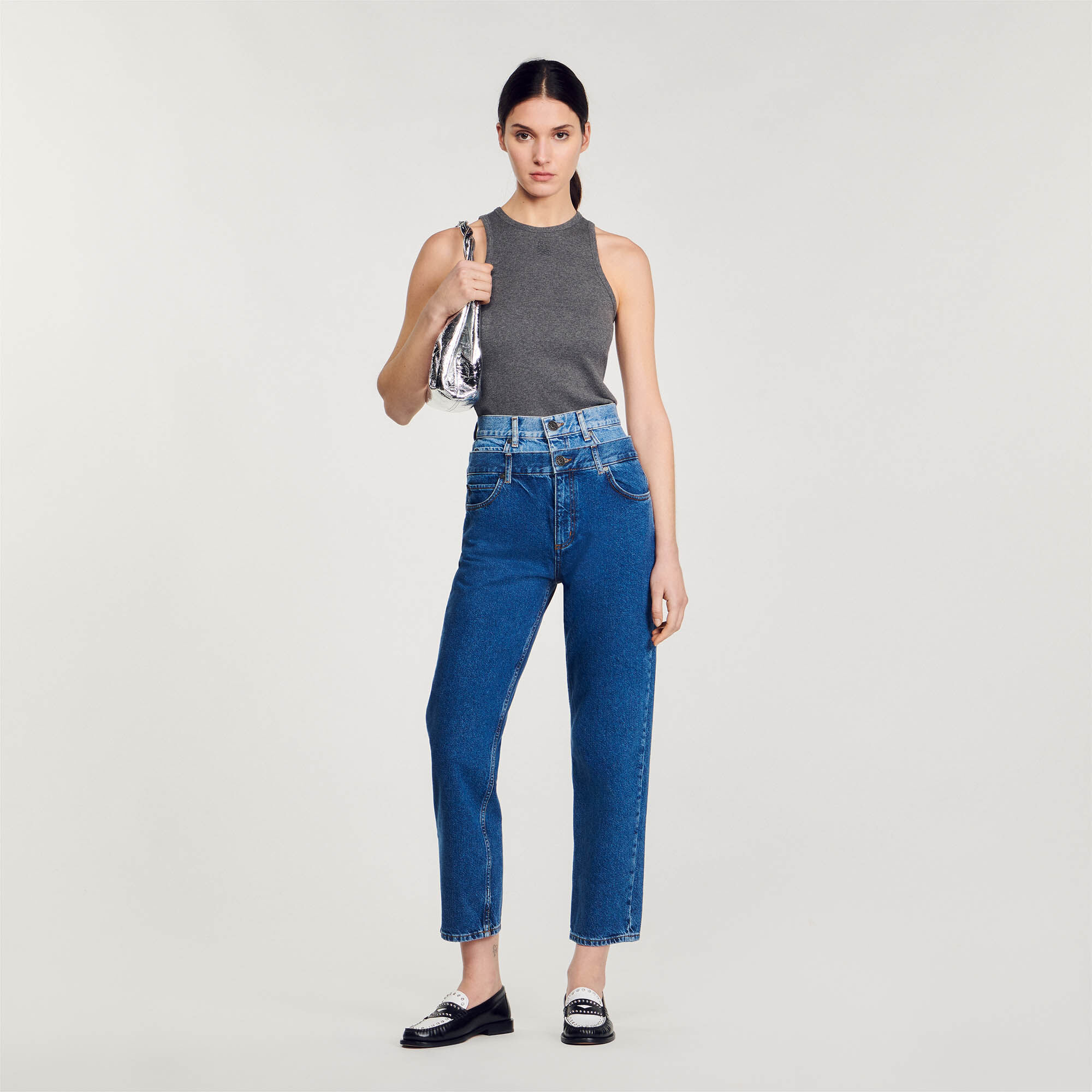 100 cotton deals mom jeans