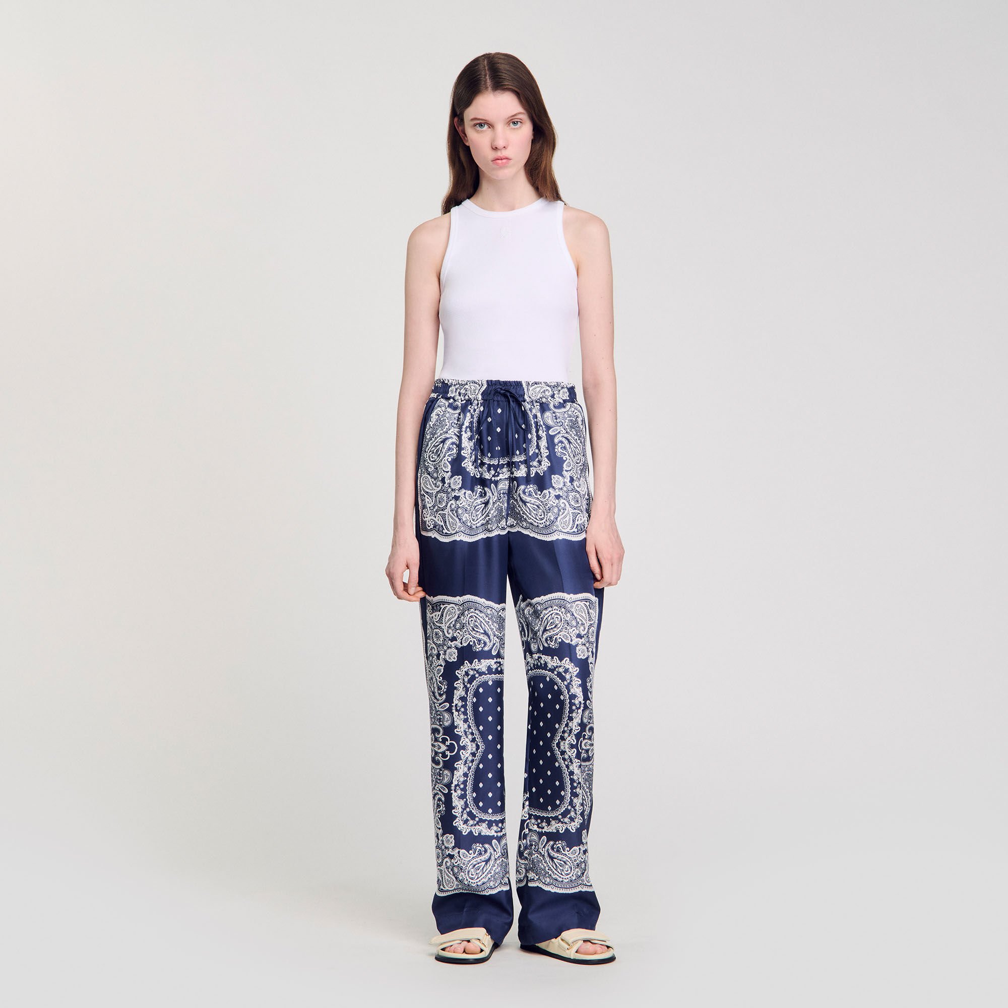 Bandana-print floaty trousers