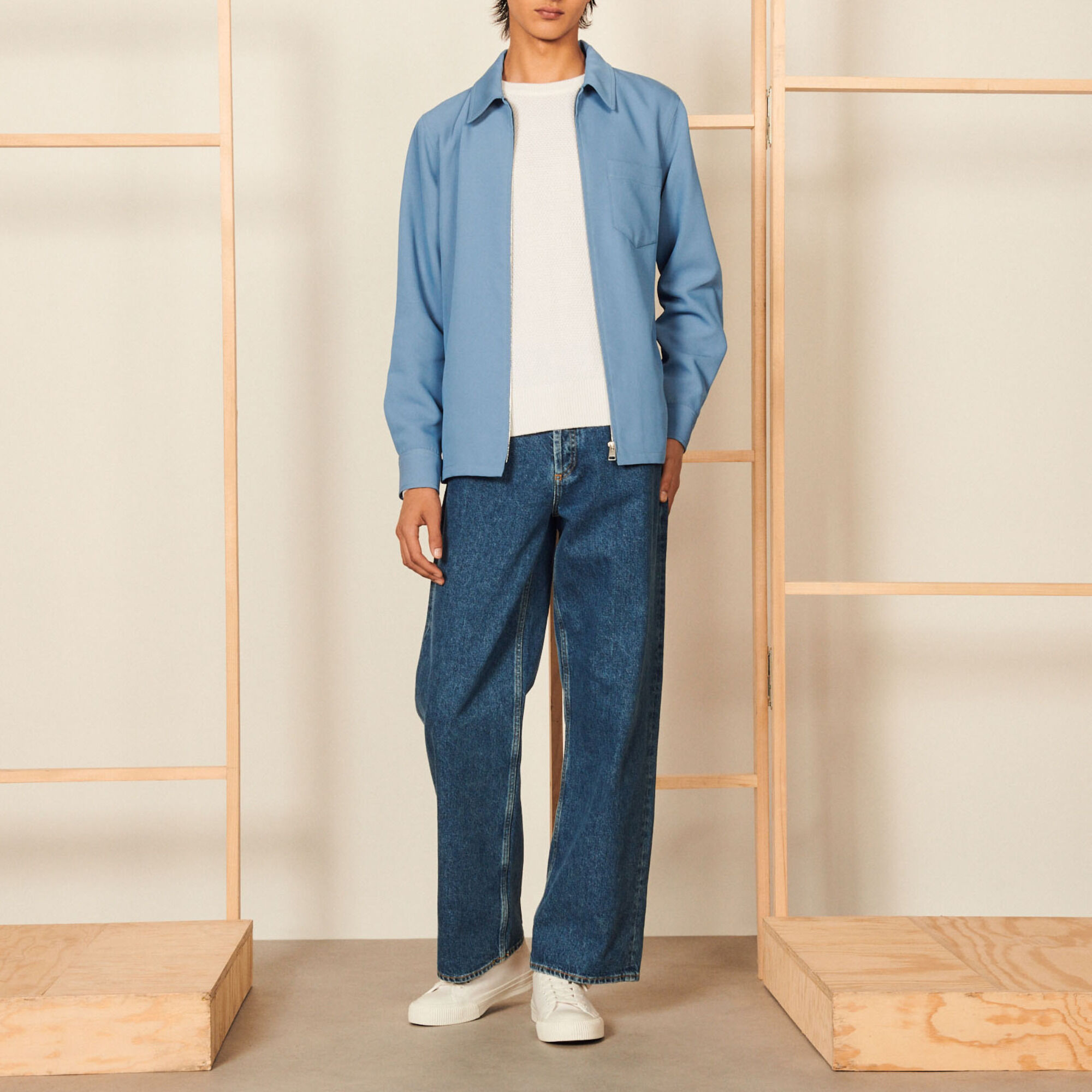 Floaty zip-up overshirt