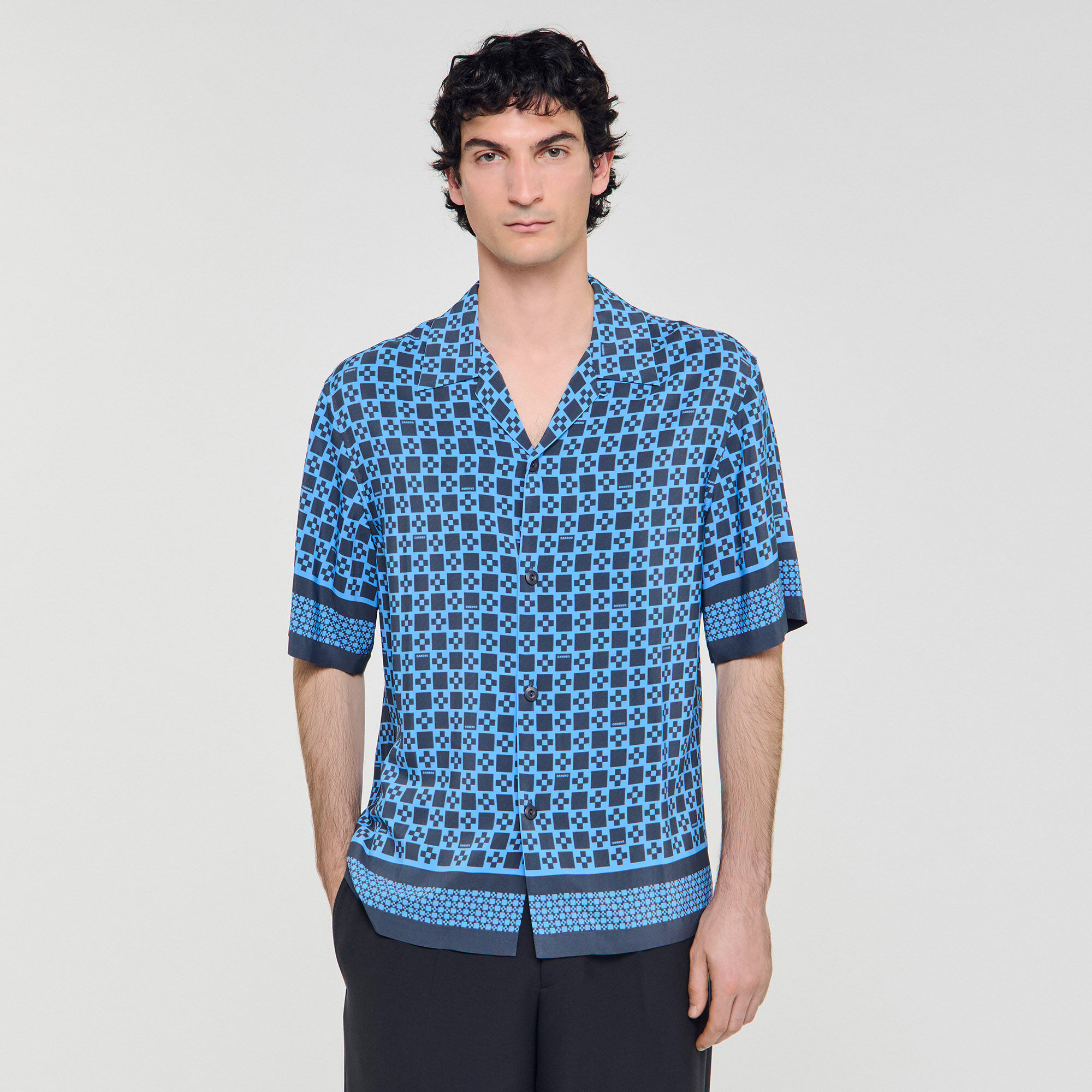 Square Cross motif flowing blouse
