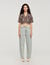 Cropped bandana print shirt