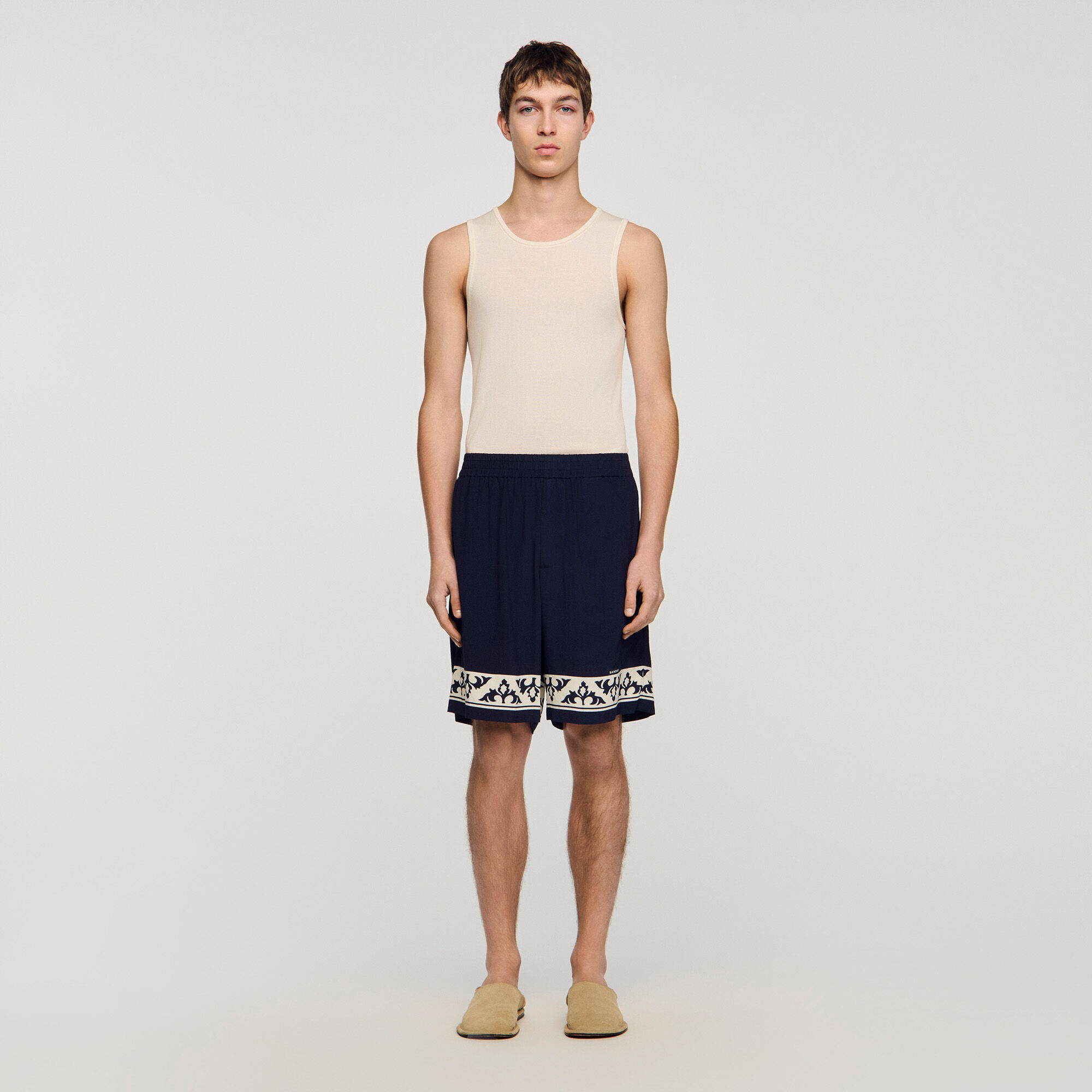 Contrast pattern floaty shorts