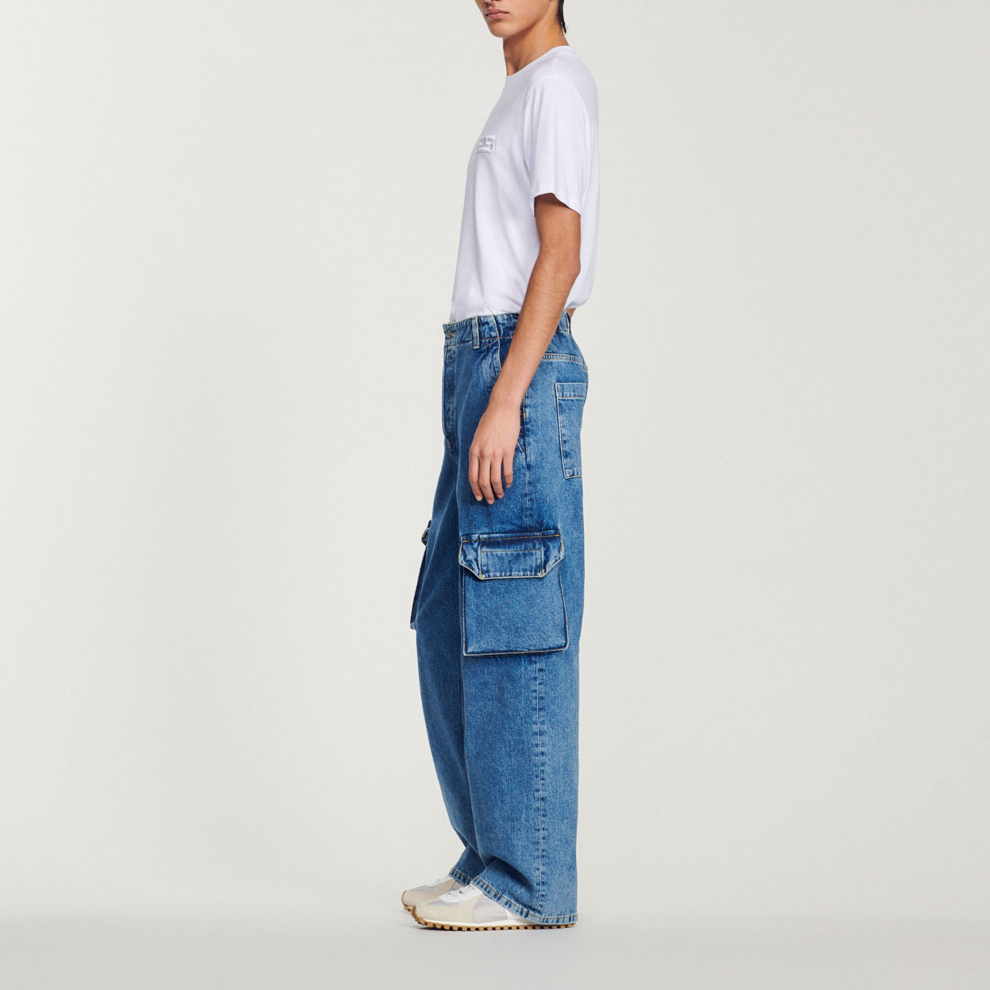Faded wide-leg jeans