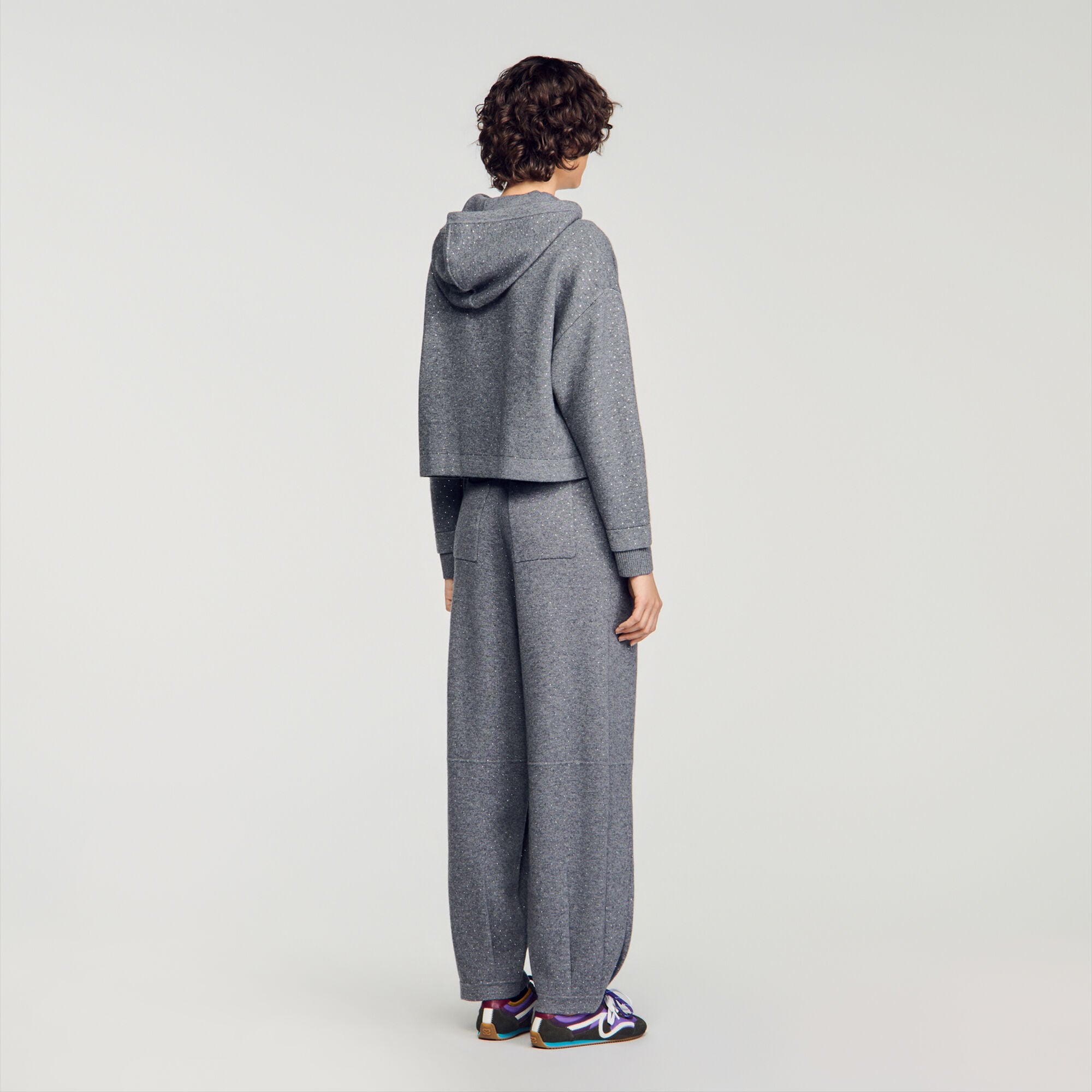 Hooded rhinestone cardigan - Women | Sandro