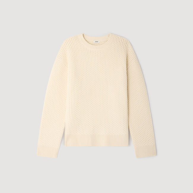 Honeycomb stitch wool jumper