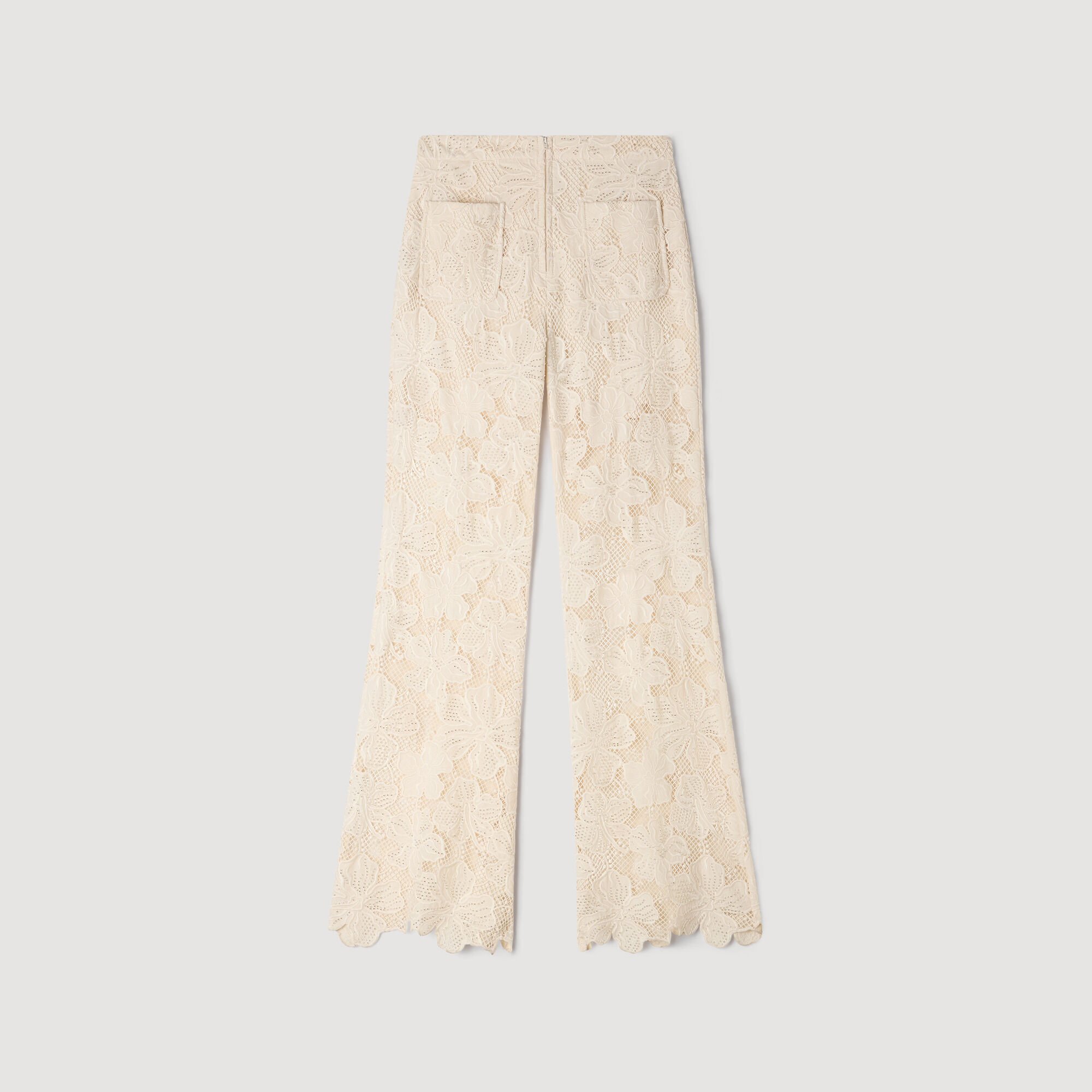Guipure lace trousers