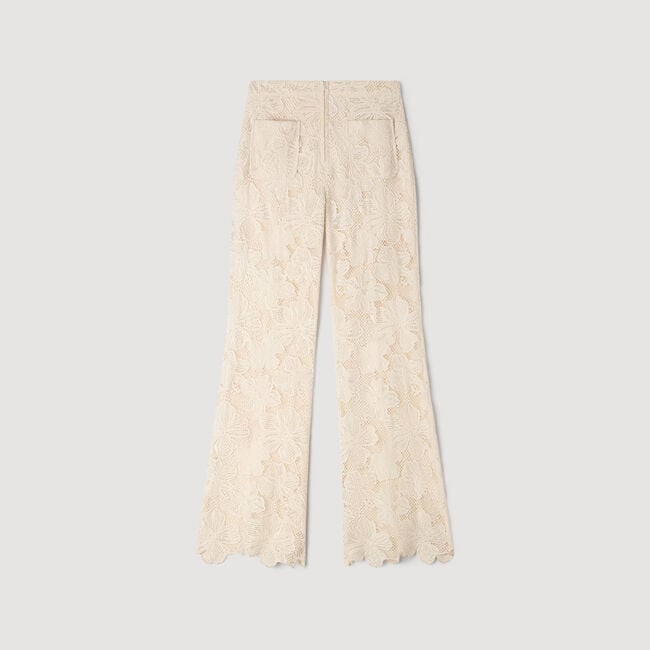 Guipure lace trousers