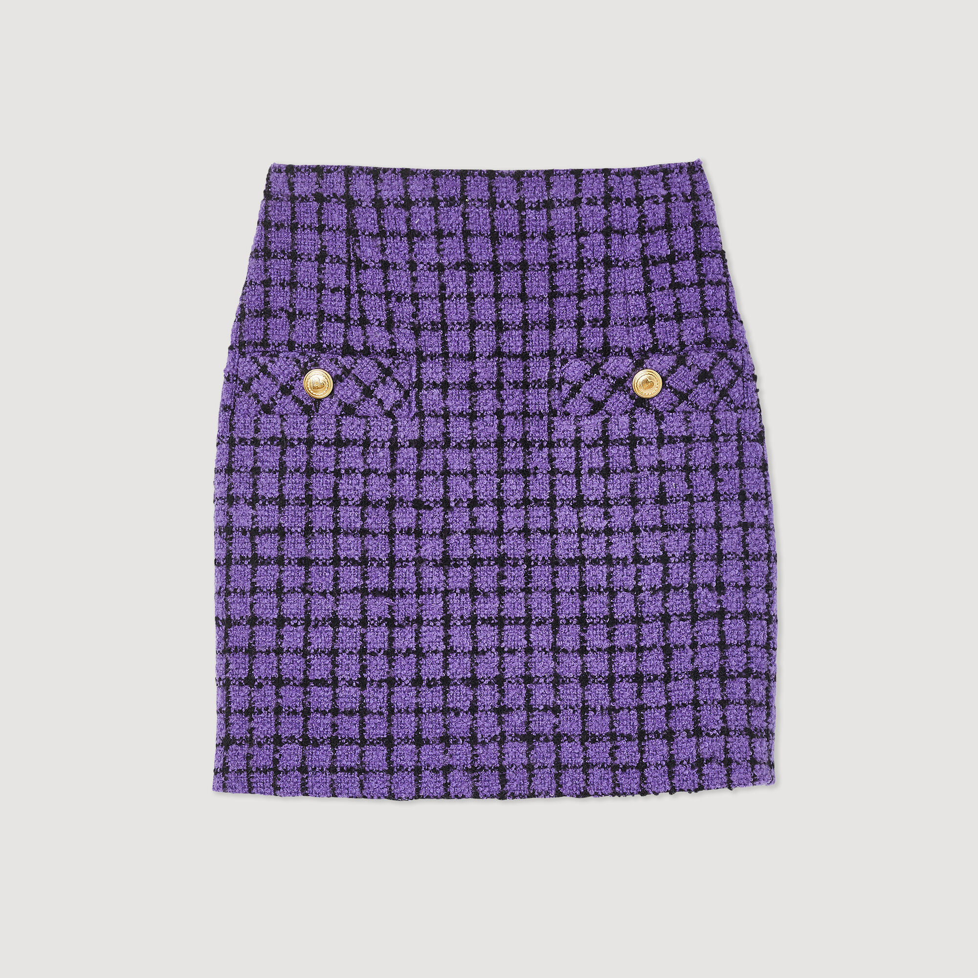 Short tweed skirt purple For Women | Sandro Paris