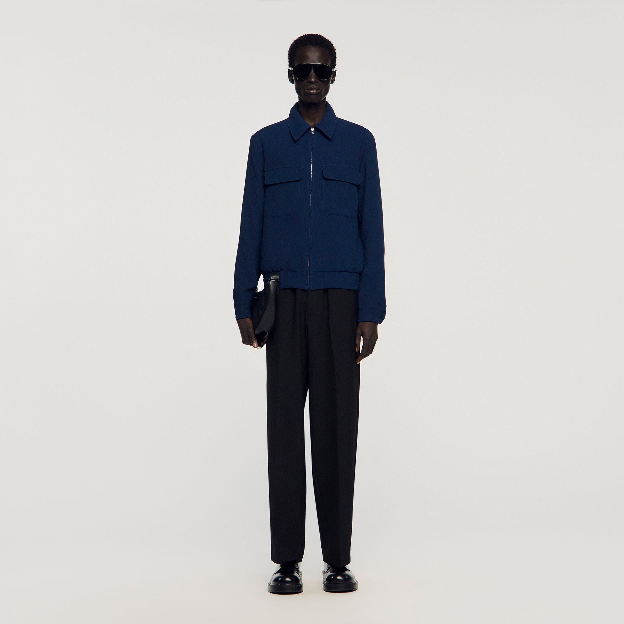 Textured zip-up jacket