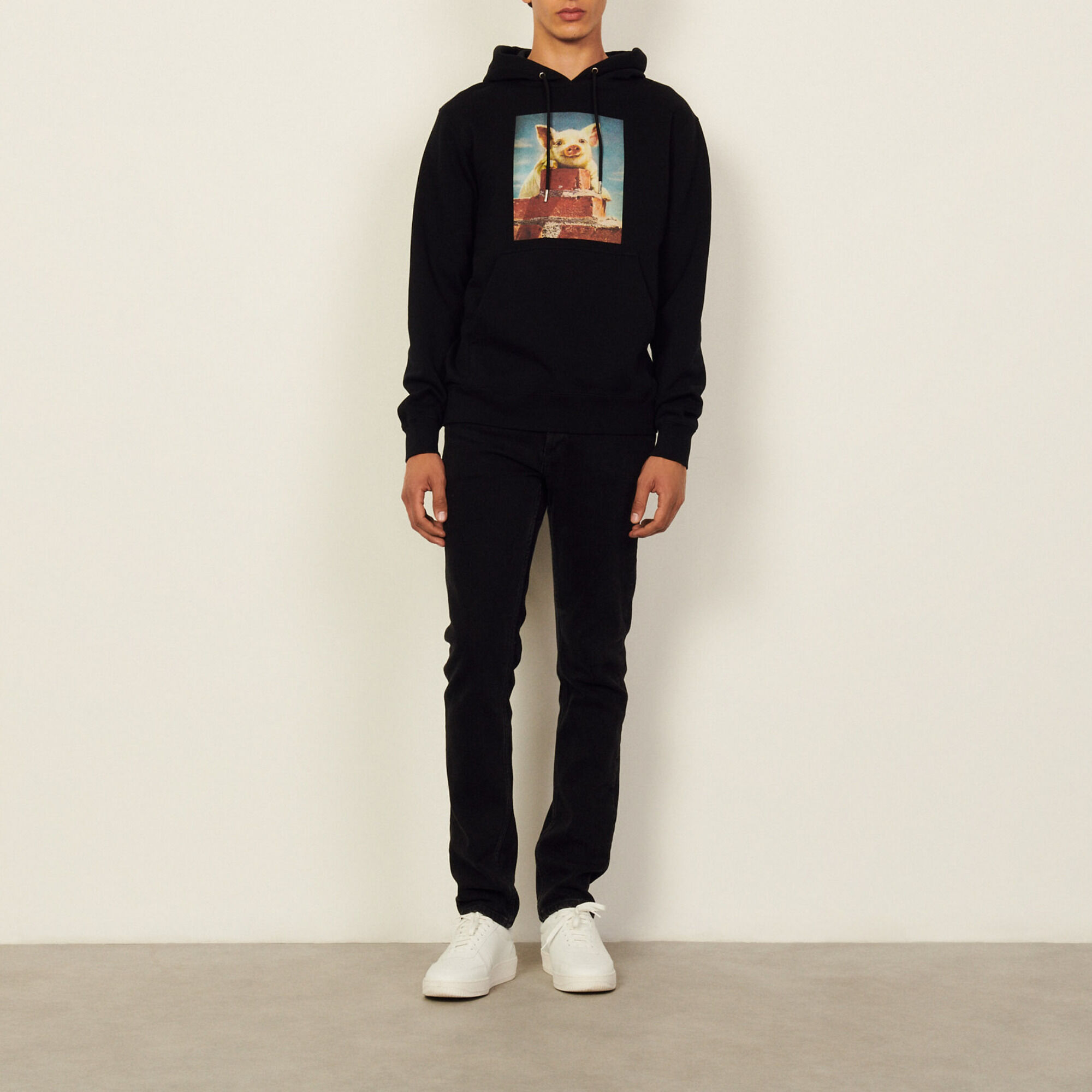 Cotton hoodie with artwork