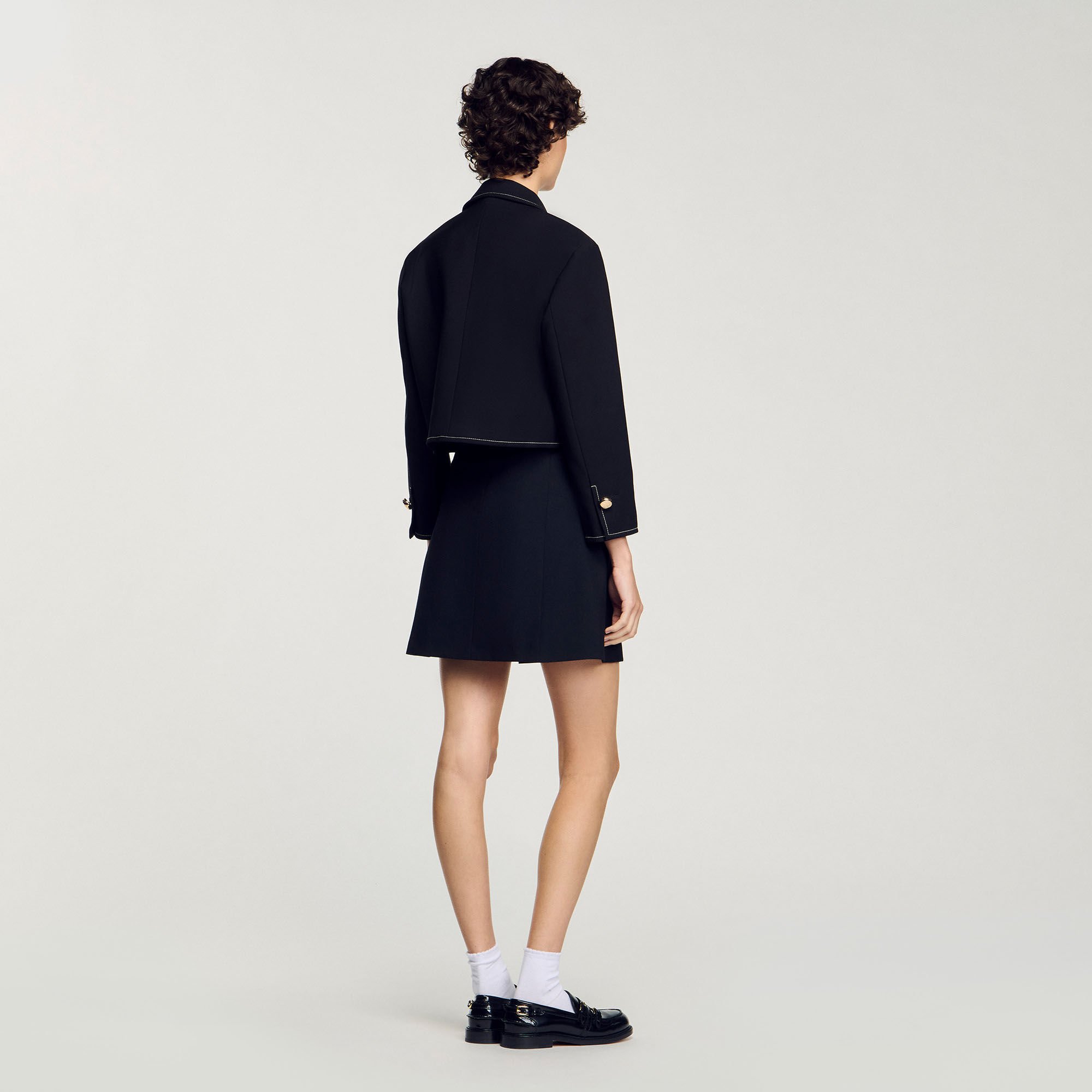 Peter Pan collar cropped jacket