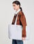 Striped canvas tote bag